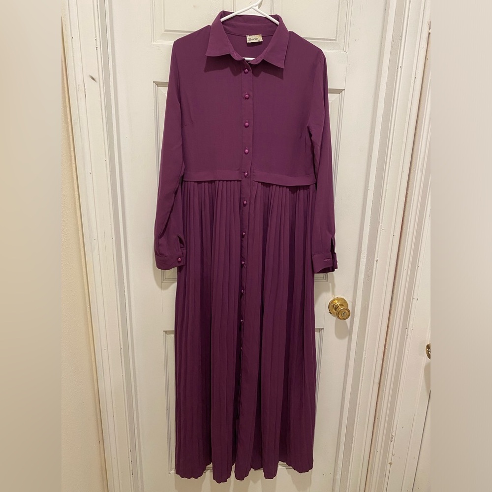Burun Elegant Purple Maxi Dress EU 40